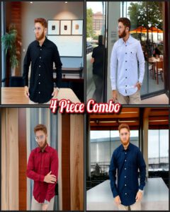 Oxford Cotton Shirt 3-Piece Combo, premium quality men's shirt, breathable and wrinkle-free, perfect for business and casual wear, lightweight microfabric shirt, moisture-wicking and durable, stylish slim fit, best value pack, classic colors, easy care, formal and everyday wear, cash on delivery, free nationwide shipping